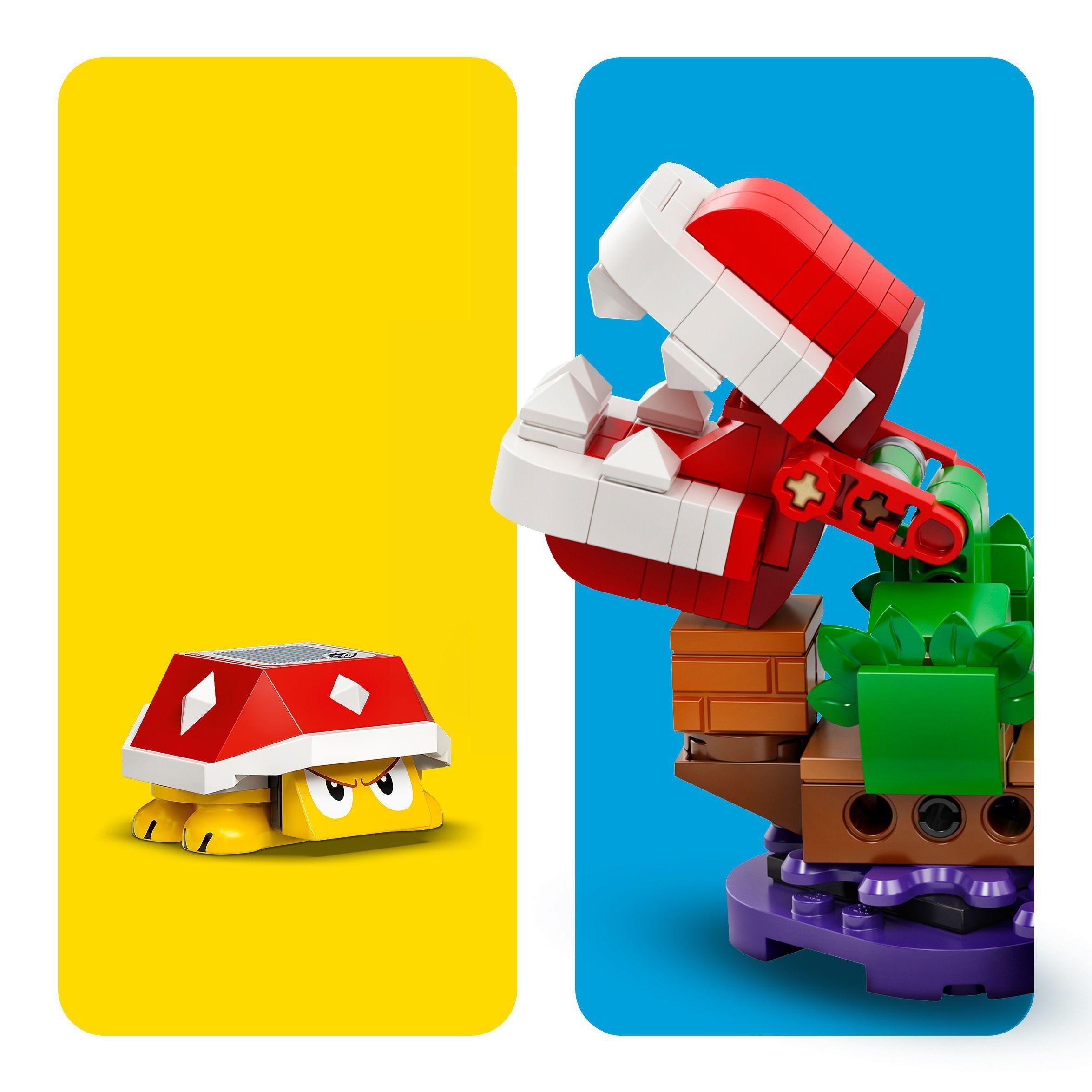 LEGO® Super Mario Piranha Plant Expansion Set 71382 featuring Piranha Plant and Koopa Troopa in vibrant colors.