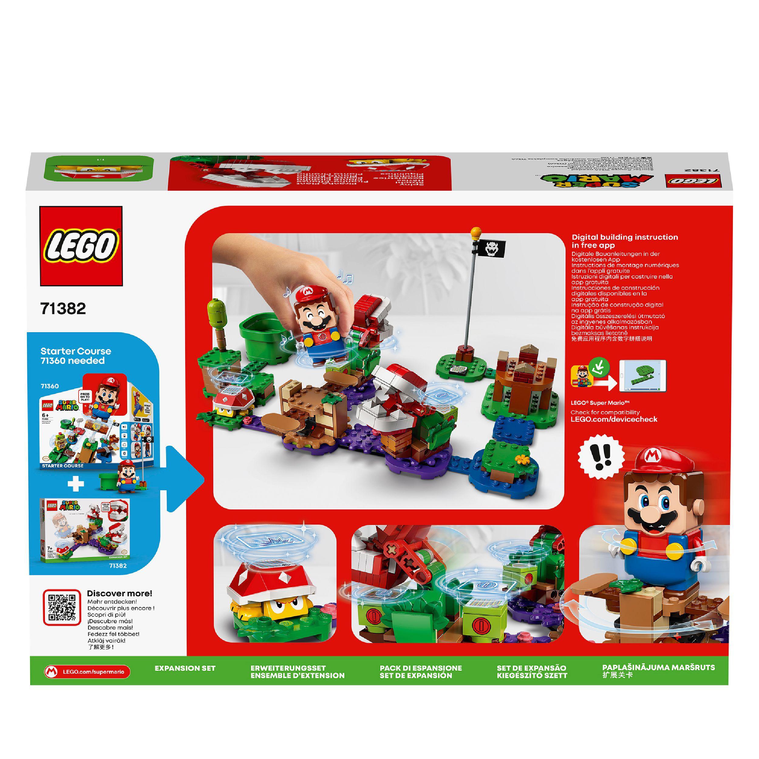 LEGO® Super Mario Piranha Plant Expansion Set 71382, featuring interactive gameplay in the Soda Jungle challenge.