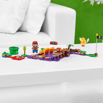 LEGO Super Mario Poison Swamp Expansion Set 71383 featuring Mario, enemies, and Soda Jungle level.