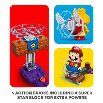 LEGO Super Mario Poison Swamp Expansion Set 71383 showing 5 action bricks and super star block for extra powers.
