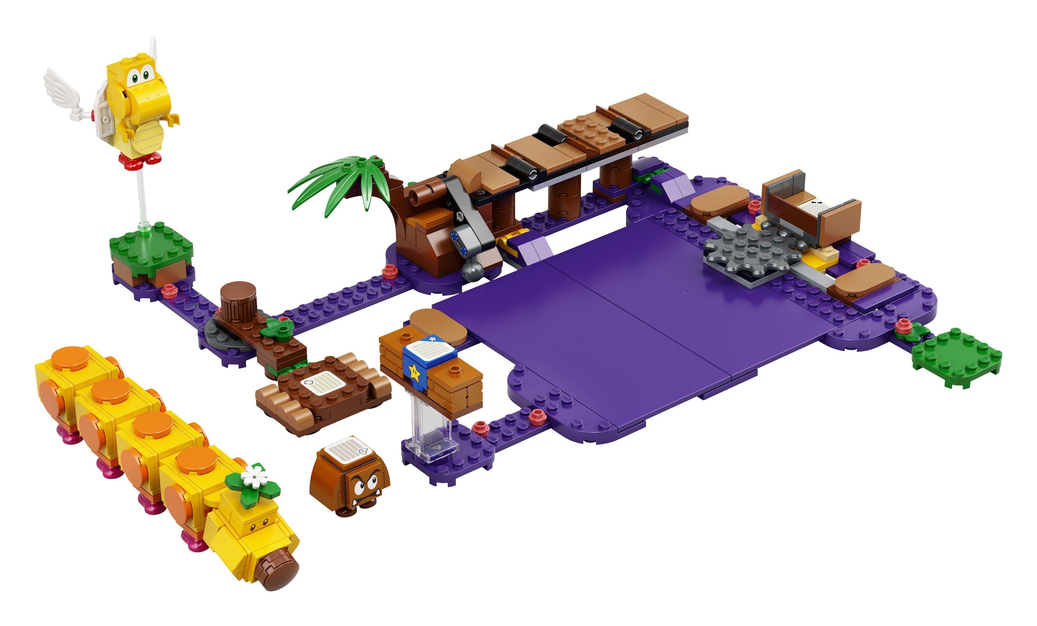 LEGO® Super Mario Poison Swamp Expansion Set 71383 featuring a vibrant Soda Jungle level with iconic enemies.