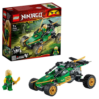 LEGO NINJAGO Legacy Jungle Raider Set 71700 featuring buggy and Lloyd minifigure for kids' imaginative play.