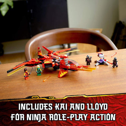 LEGO NINJAGO Legacy Kai Fighter toy jet with figures of Kai, Lloyd, and ninjas for imaginative role-play action.