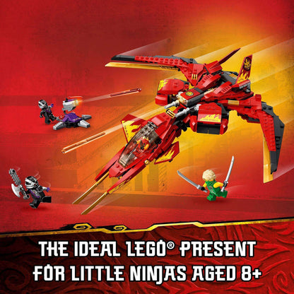 LEGO® NINJAGO Legacy Kai Fighter Jet 71704 with ninjas battling, perfect for kids aged 8 and up, thrilling play scenarios.
