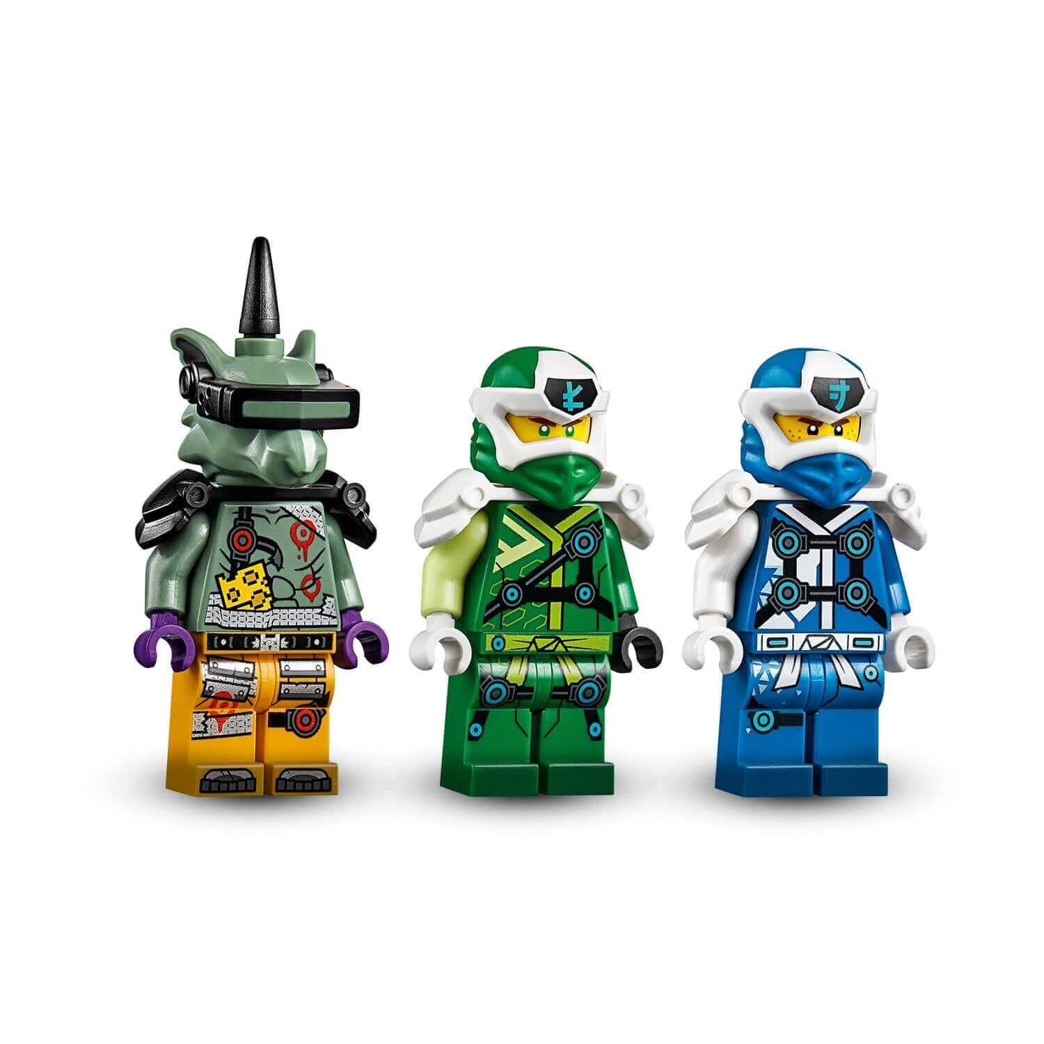 LEGO NINJAGO set featuring Digi Jay, Digi Lloyd, and Hausner minifigures ready for an exciting race.