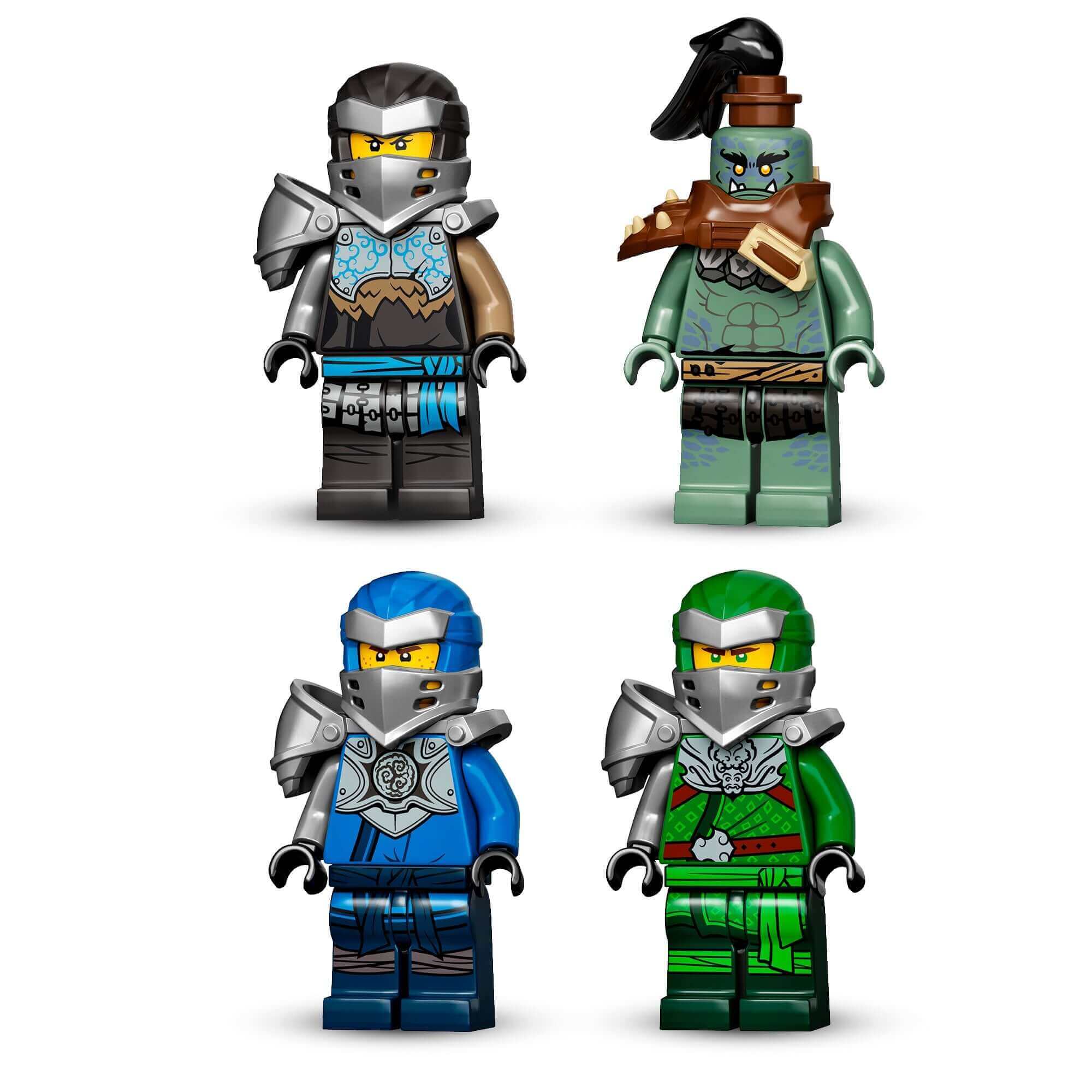 LEGO NINJAGO Journey to the Skull Dungeons Set 71717 featuring four ninja minifigures and a villain.