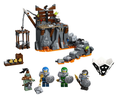 LEGO NINJAGO Journey to the Skull Dungeons Set 71717 with ninja minifigures and dungeon scene for kids.