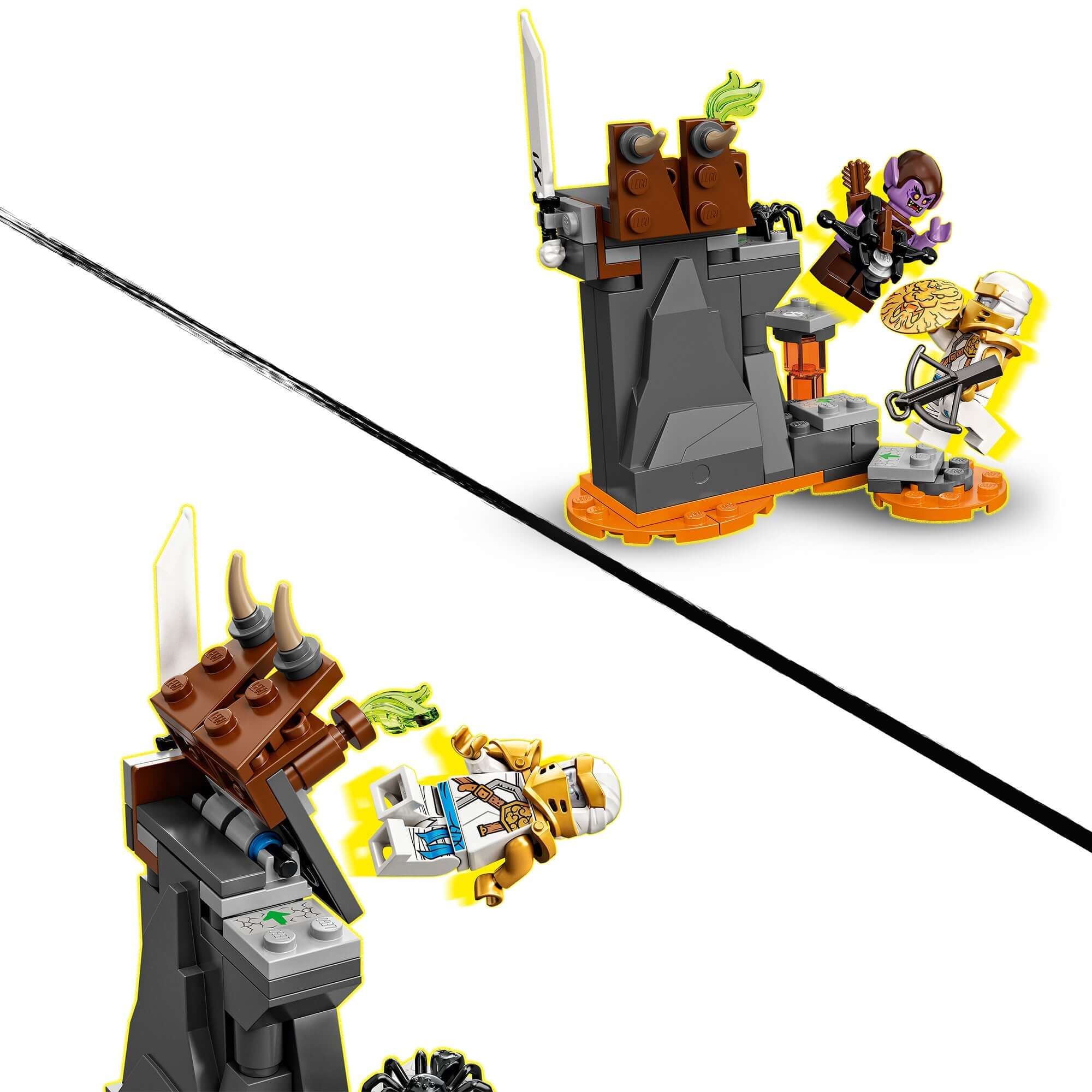 LEGO NINJAGO Zane's Mino Creature set featuring Hero Zane and Geckles in action-packed battle scene.