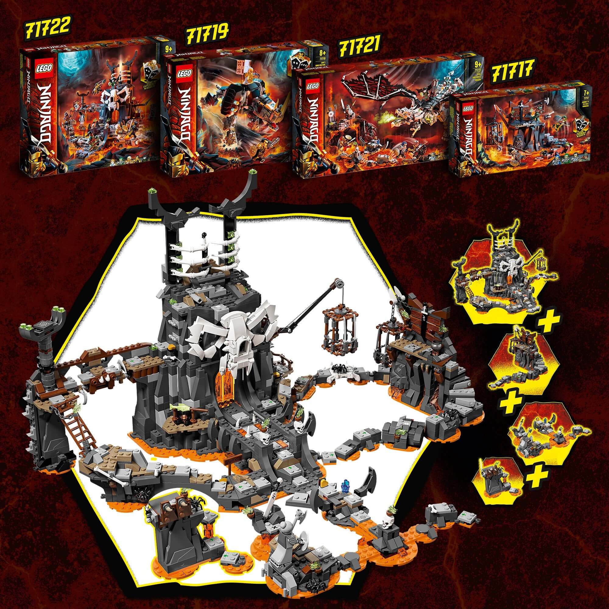 LEGO NINJAGO Zane's Mino Creature 2in1 Set 71719 showcasing a battle scene with Hero Cole, Hero Zane, and Mino creature.