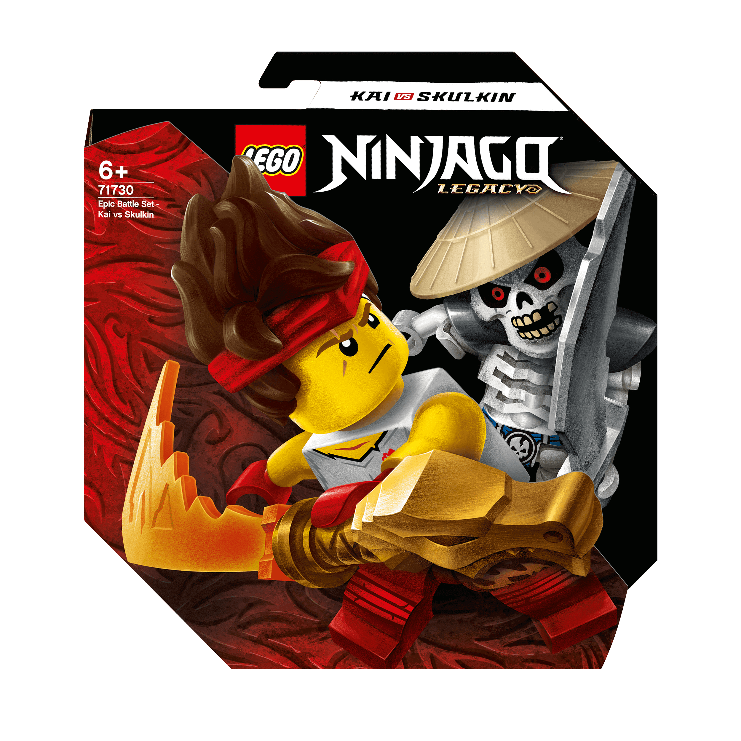 LEGO NINJAGO Epic Battle Set featuring Kai and Skulkin 71730 in action-packed playset design.