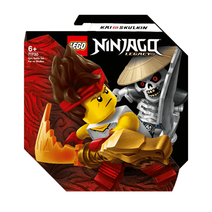 LEGO NINJAGO Epic Battle Set featuring Kai and Skulkin 71730 in action-packed playset design.