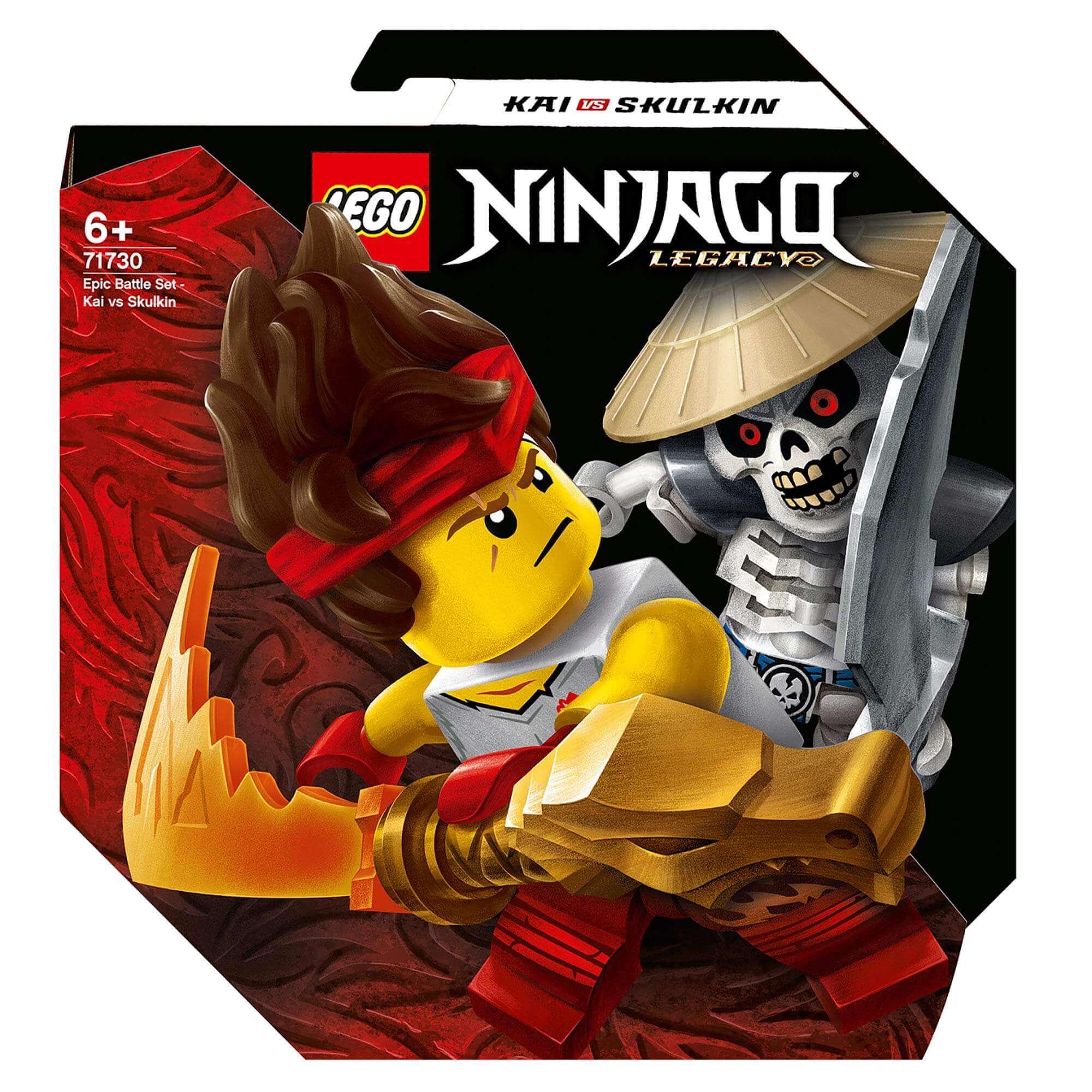 LEGO NINJAGO Epic Battle Set with Kai and Skulkin, featuring action-packed ninja play and adventure.