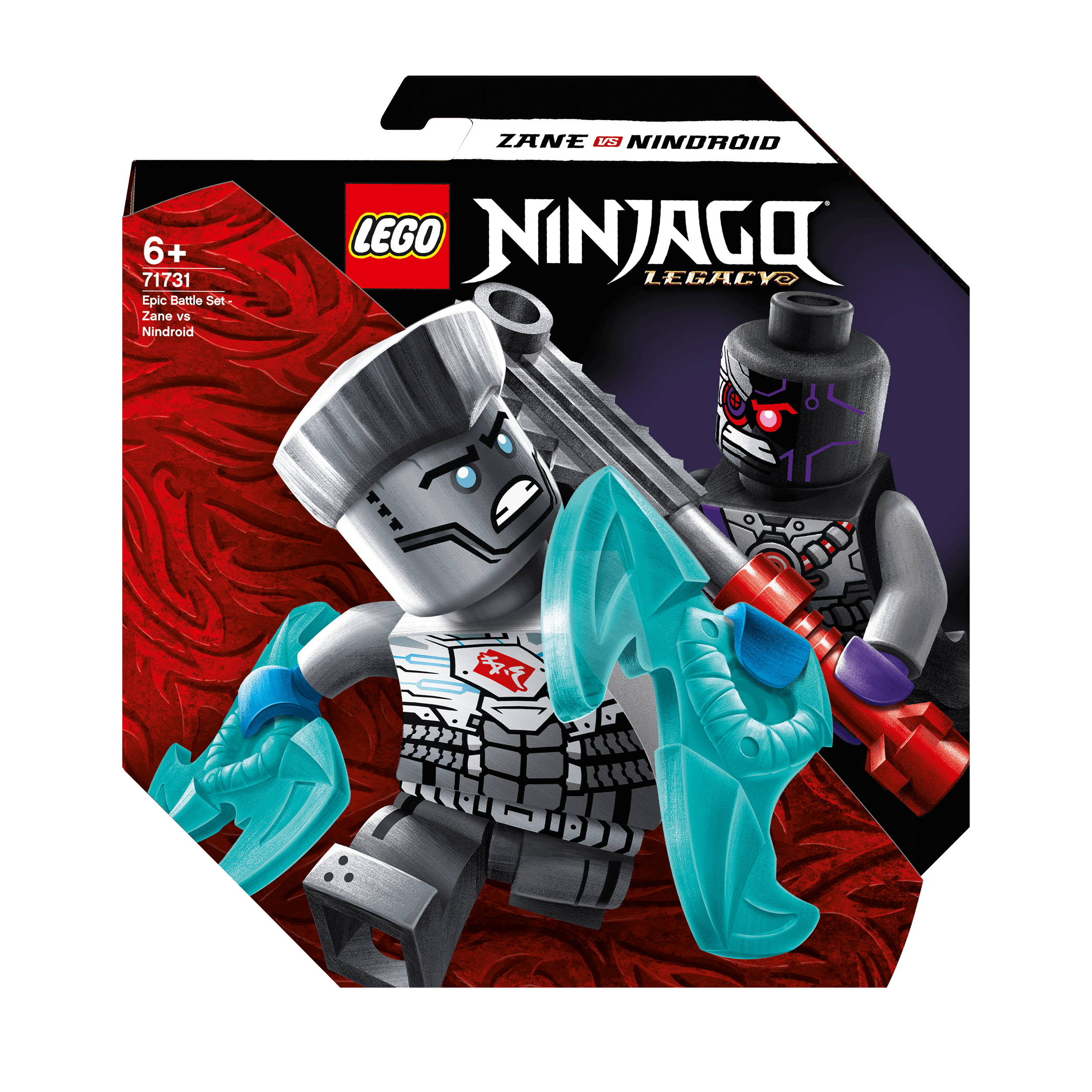 LEGO NINJAGO Epic Battle Set Zane vs. Nindroid 71731 with action figures for adventurous play.