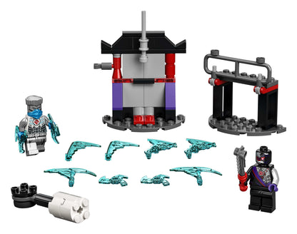 LEGO NINJAGO Epic Battle Set 71731 featuring Zane, Nindroid, and battle gear for exciting action scenes.