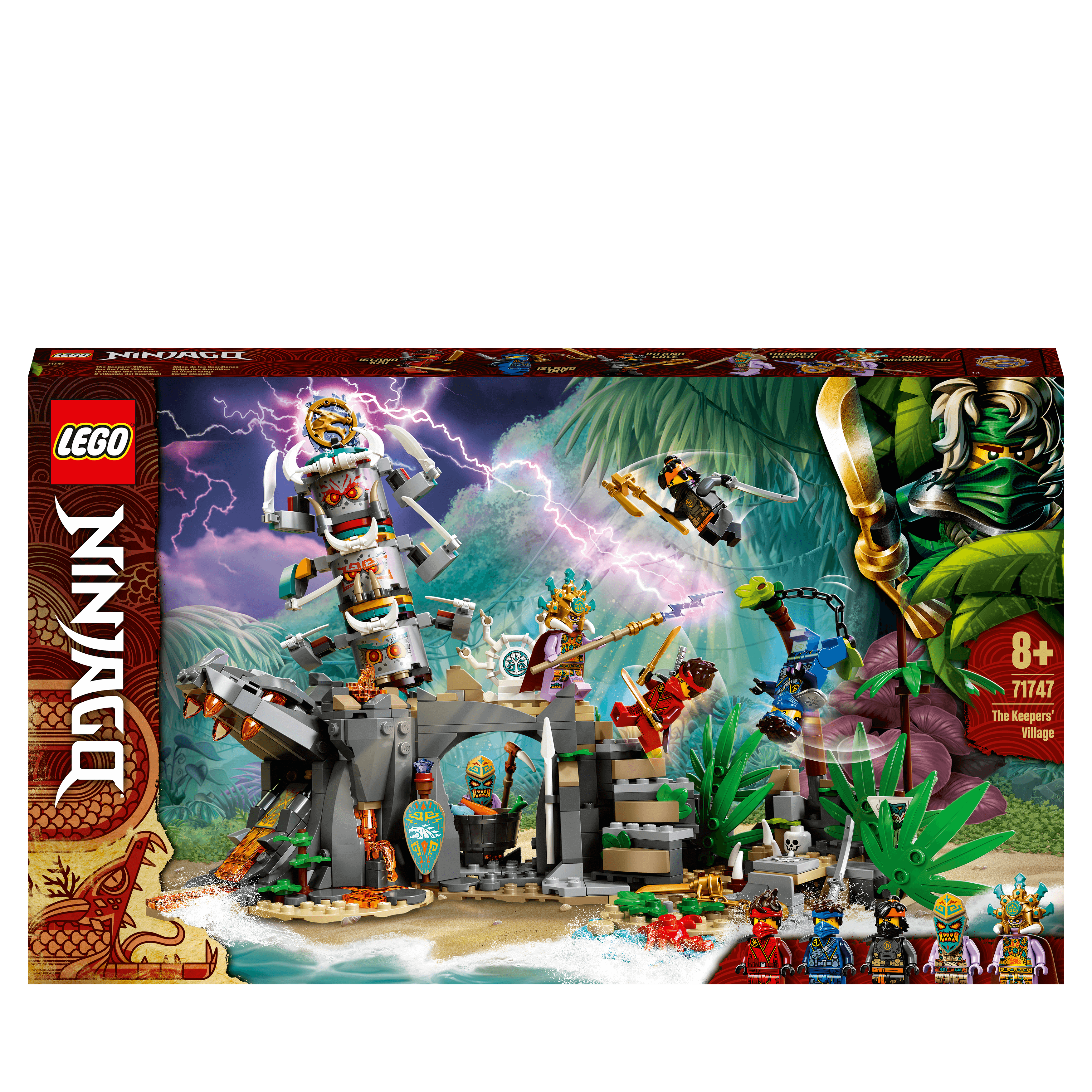 LEGO NINJAGO Keepers' Village Building Set 71747 with traps and figures for exciting rescue missions.