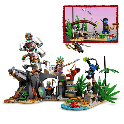 LEGO NINJAGO Keepers' Village Building Set 71747 with traps and rescue scenarios, perfect for imaginative play.