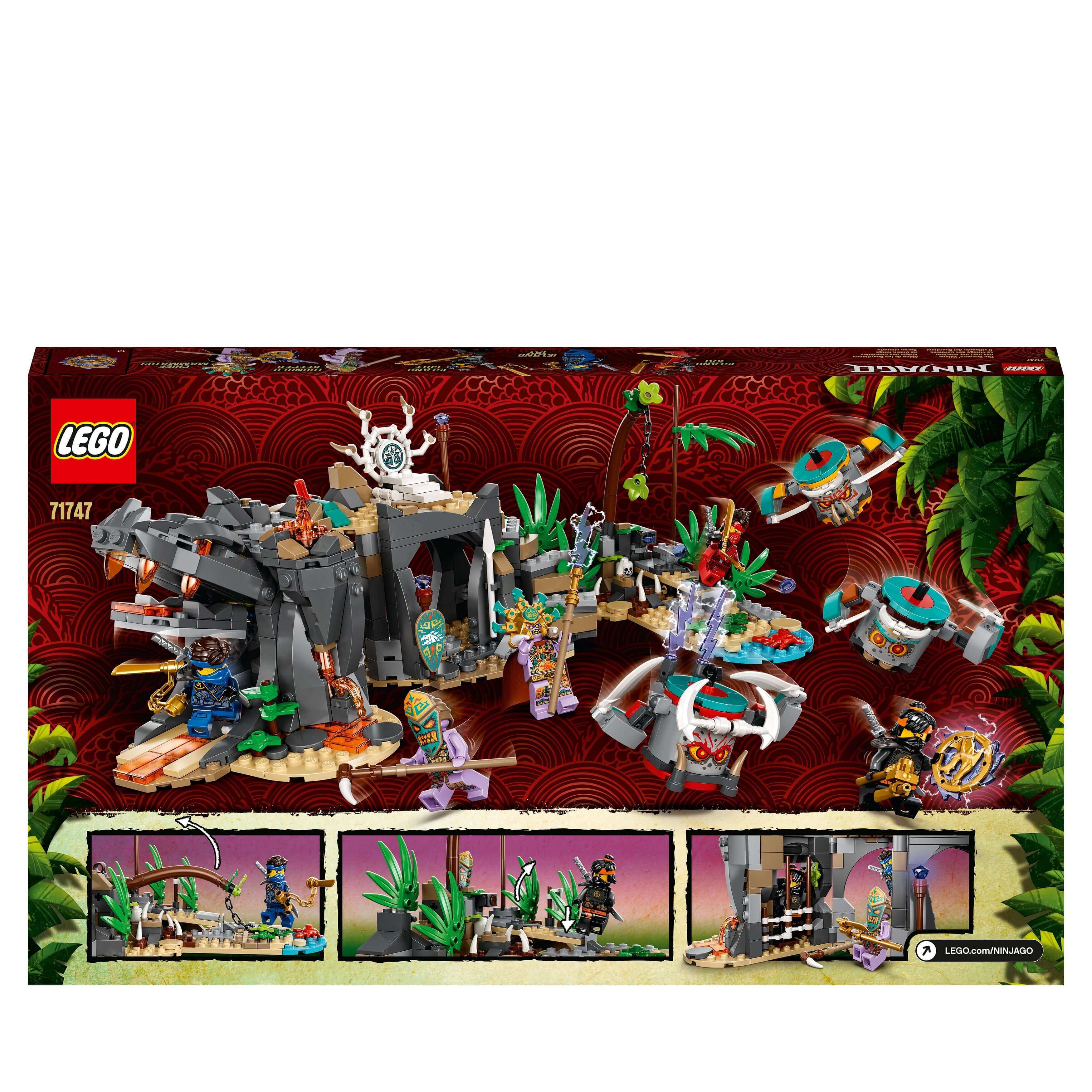 LEGO® NINJAGO The Keepers’ Village set 71747 with traps, prison, and heroes for exciting rescue missions.