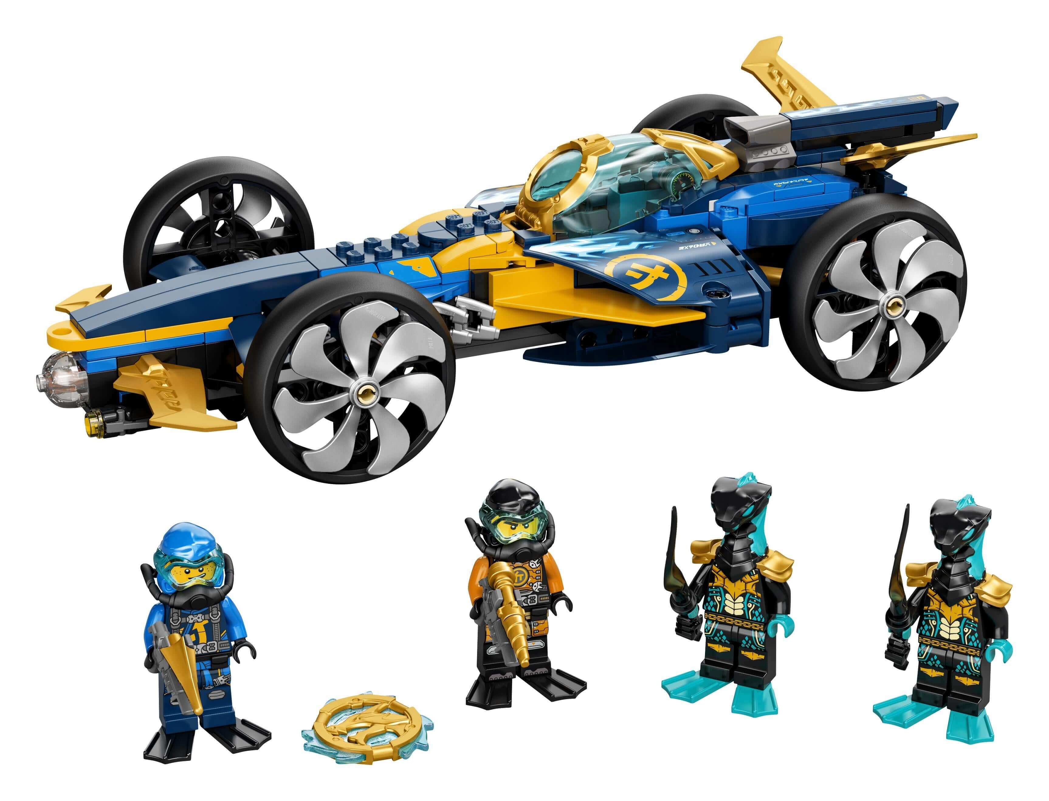 LEGO NINJAGO Ninja Sub Speeder Car Toy 71752 with 4 minifigures for thrilling play adventures.
