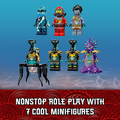 LEGO NINJAGO Temple of the Endless Sea featuring 7 minifigures for underwater battle scenes from the Seabound series.