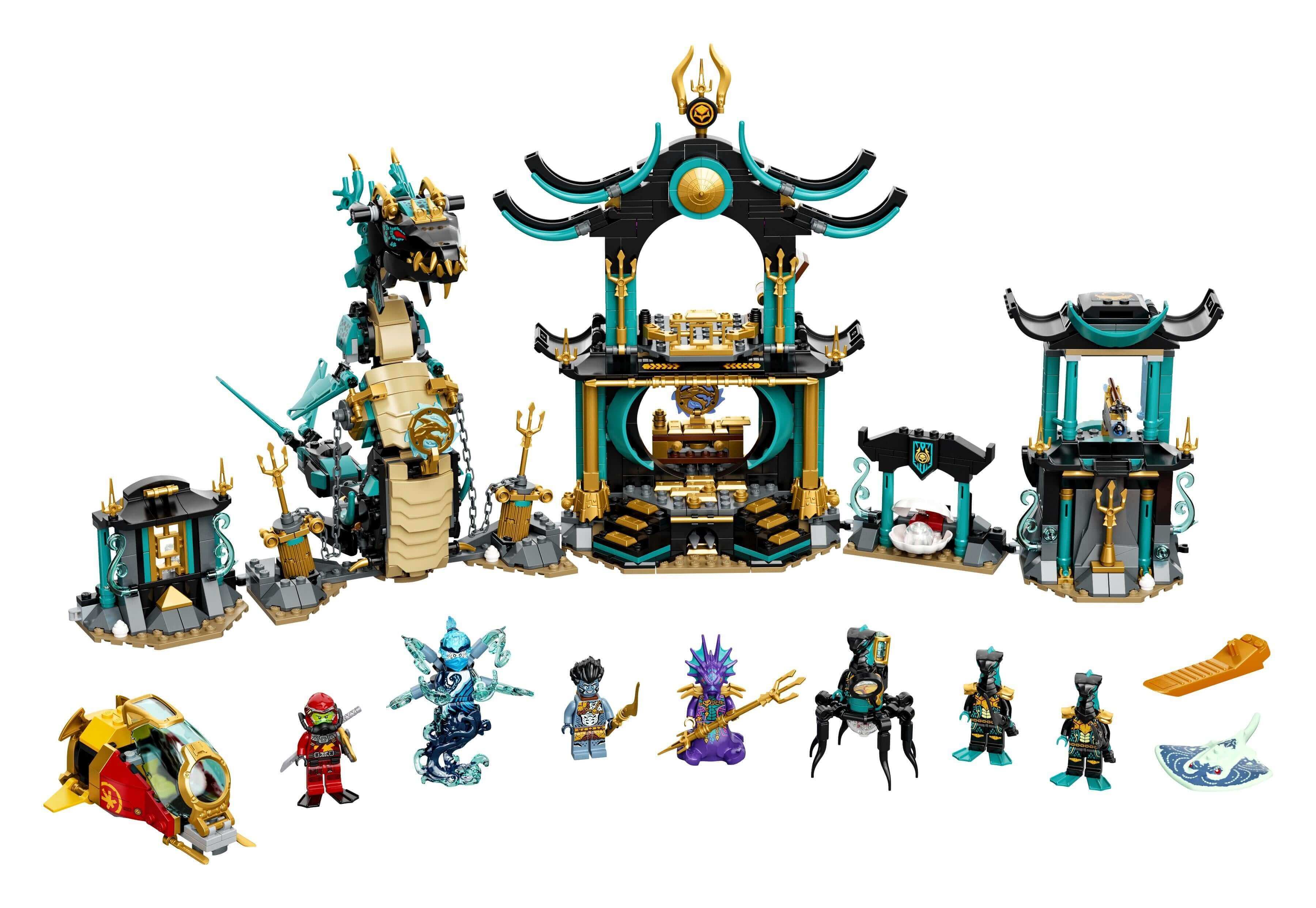 LEGO NINJAGO Temple of the Endless Sea Set 71755 with minifigures for underwater battles from the Seabound series.