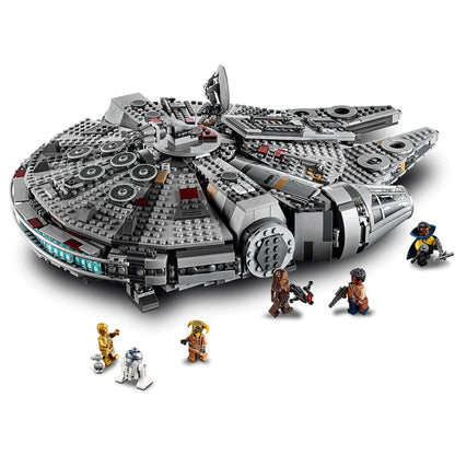 LEGO Star Wars Millennium Falcon Set 75257 with detailed model and minifigures, perfect for epic adventures.