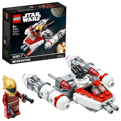 LEGO Star Wars Resistance Y-wing Microfighter 75263 with Zorii Bliss minifigure, perfect for kids aged 6 and up.