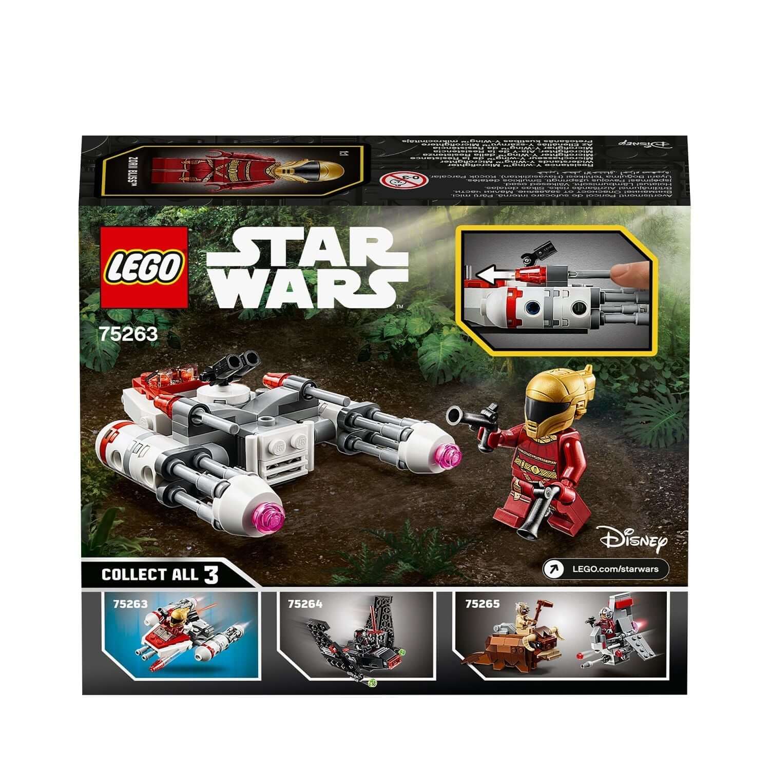 LEGO Star Wars Resistance Y-wing Microfighter 75263 with Zorii Bliss minifigure, perfect for kids' role-play action.