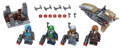 LEGO Star Wars Mandalorian Battle Pack Set 75267 with mini-figures, speeder, and buildable fort. Perfect for creative play!