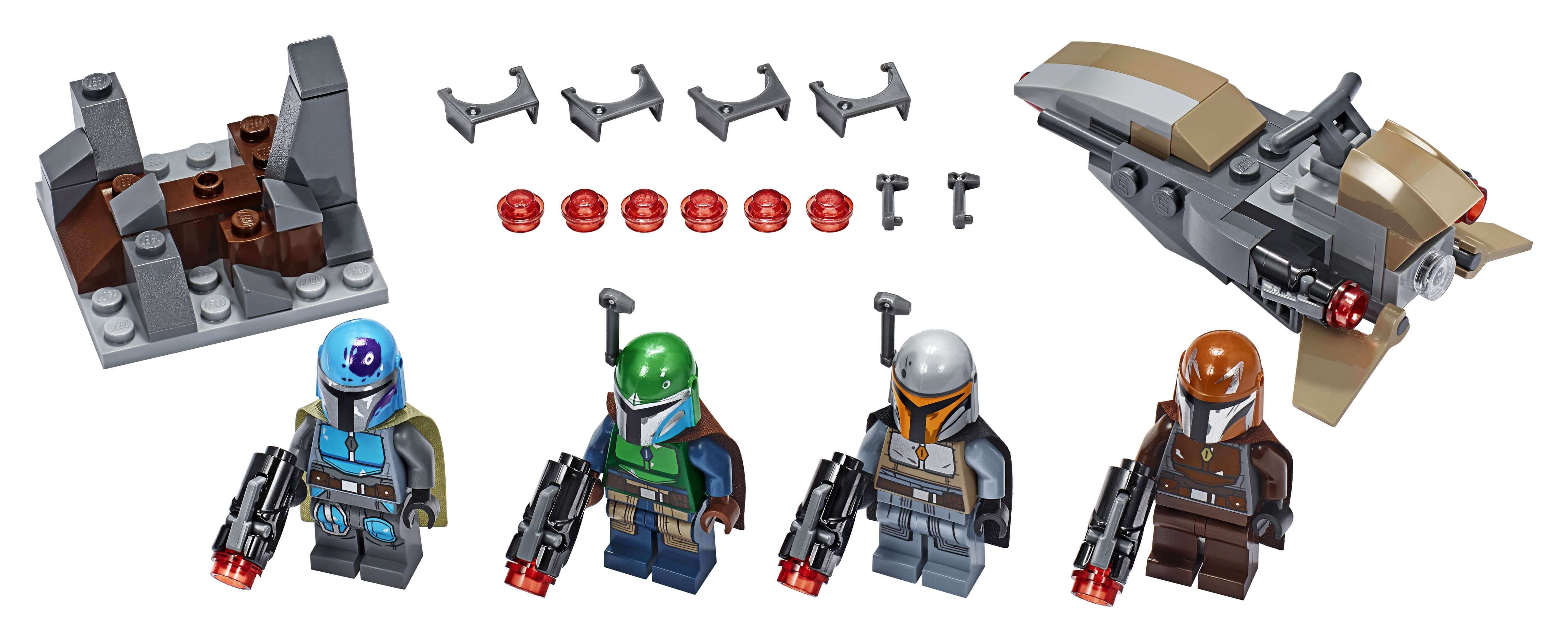 LEGO Star Wars Mandalorian Battle Pack Set 75267 with mini-figures, speeder, and buildable fort. Perfect for creative play!
