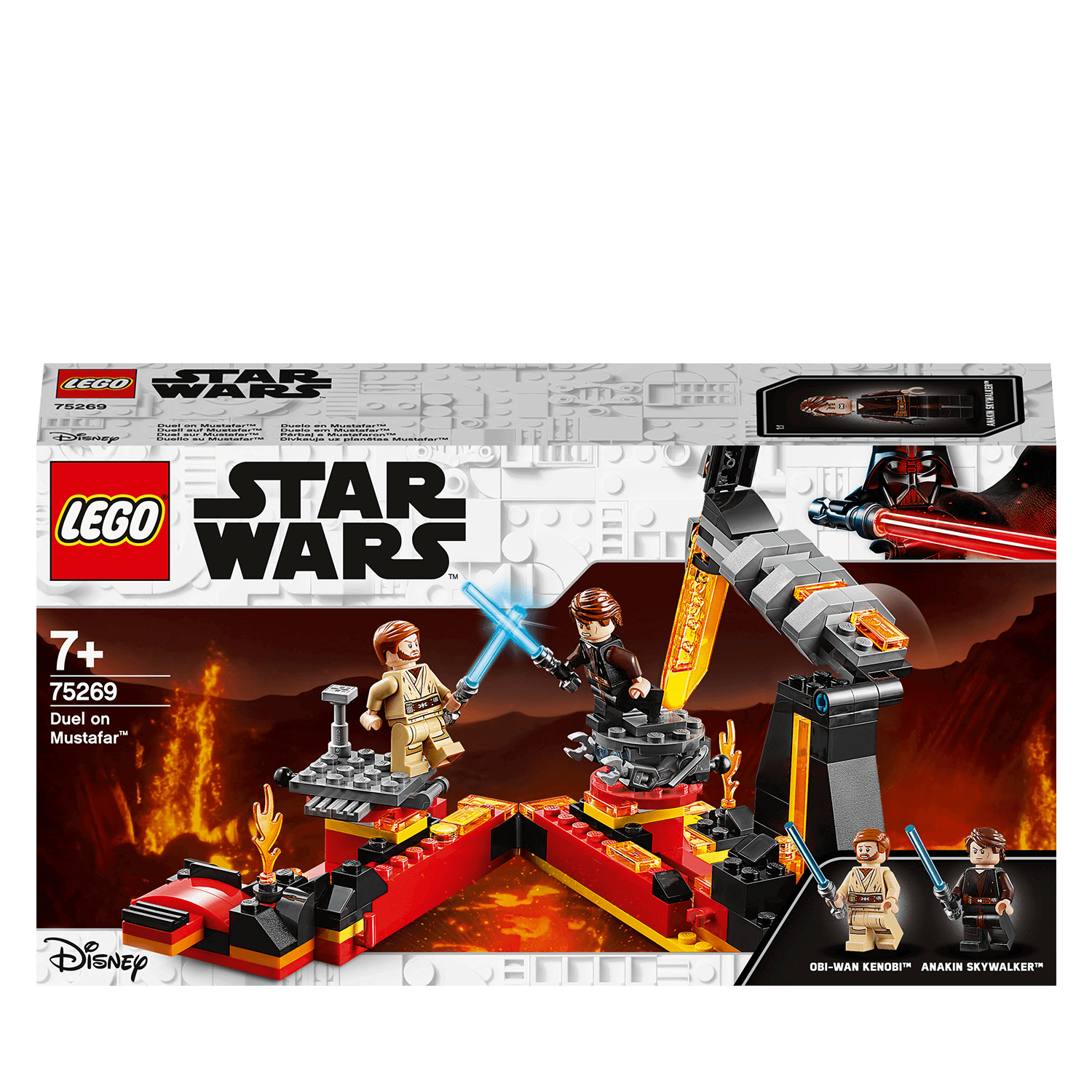 LEGO Star Wars Duel on Mustafar Playset 75269 with Obi-Wan Kenobi and Anakin Skywalker for exciting lightsaber battles.