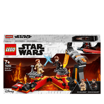 LEGO Star Wars Duel on Mustafar Playset 75269 with Obi-Wan Kenobi and Anakin Skywalker for exciting lightsaber battles.