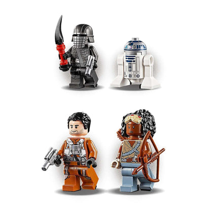 LEGO Star Wars figurines including Poe Dameron, R2-D2, and others from The Rise of Skywalker, perfect for play and display.