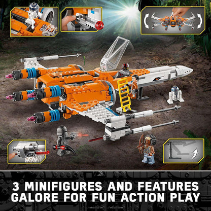 LEGO Star Wars Poe Dameron's X-wing fighter 75273 with 3 minifigures, ideal for action play and display.