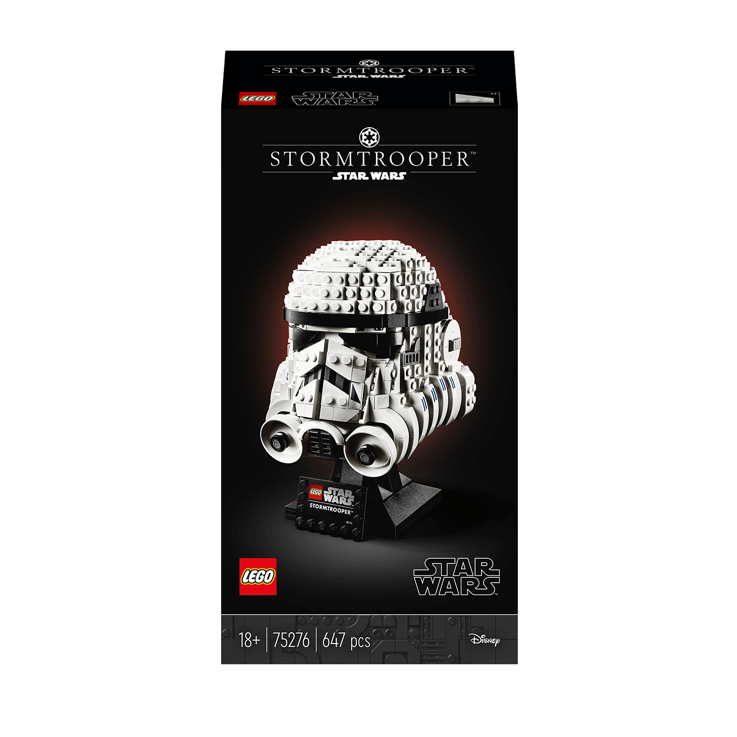 LEGO® Star Wars Stormtrooper Helmet Model Set 75276 box display, collectible details for adult fans.