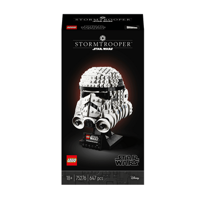 LEGO® Star Wars Stormtrooper Helmet Model Set 75276 box display, collectible details for adult fans.