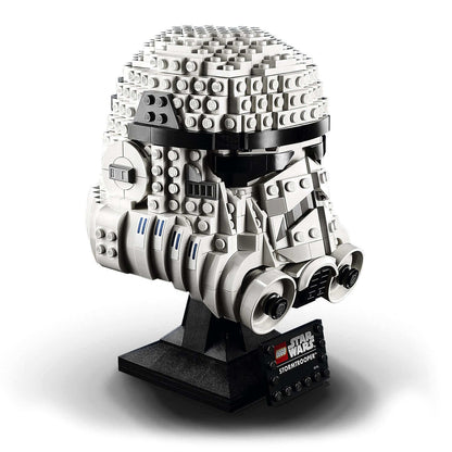 LEGO Star Wars Stormtrooper Helmet Model Set 75276, detailed brick-built collectible display for adults.