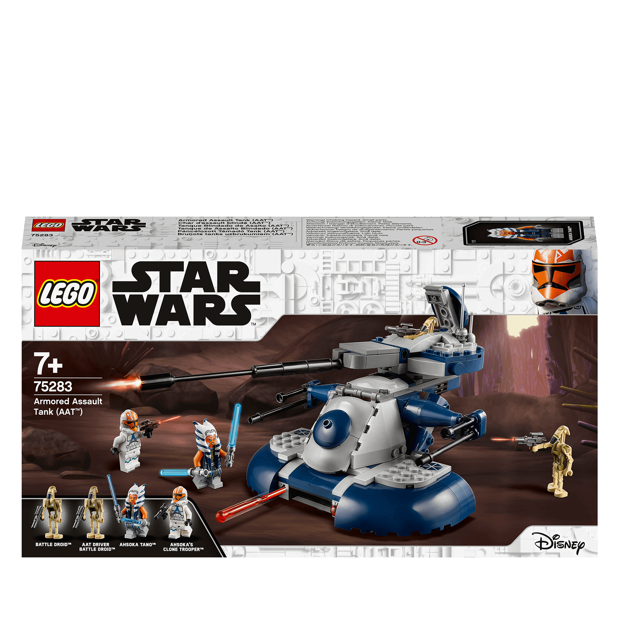 LEGO Star Wars Armored Assault Tank (AAT) 75283 set including figures and missile shooter for imaginative play.