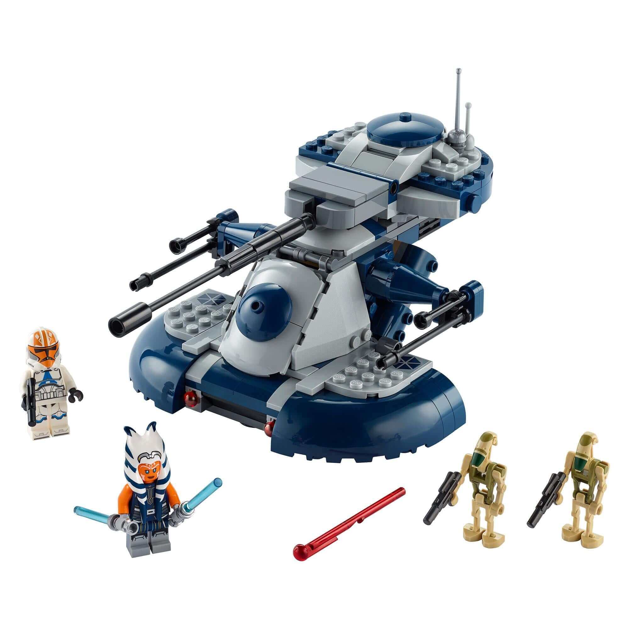 LEGO® Star Wars Armored Assault Tank (AAT) 75283 with minifigures from The Clone Wars, showcasing battle play features.