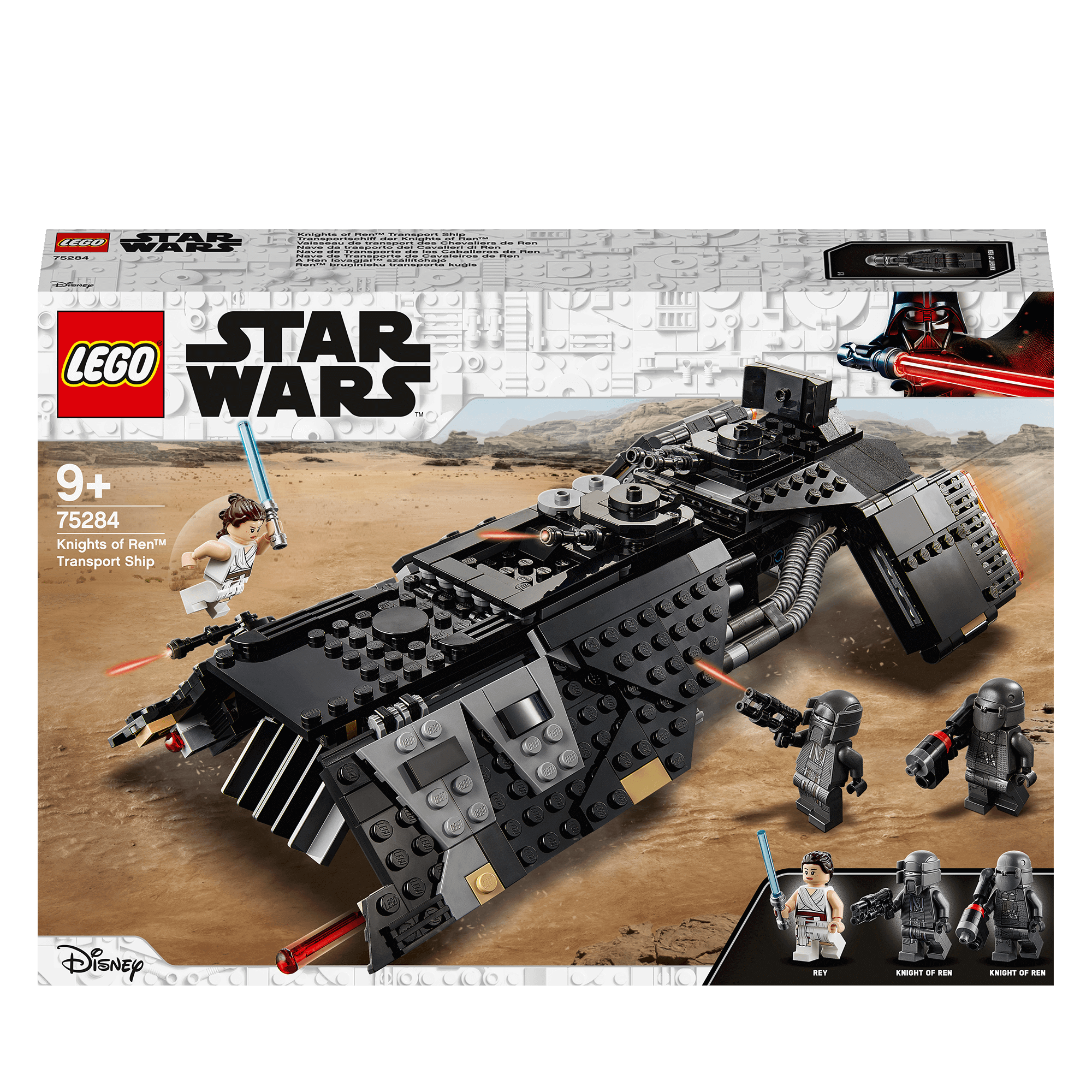 LEGO Star Wars Knights of Ren Transport Ship 75284 building set featuring Rey and Knights of Ren for thrilling battles.