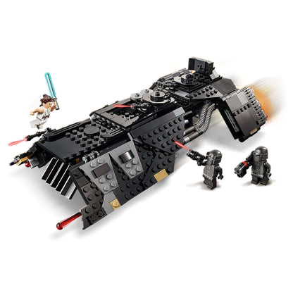 LEGO Star Wars Knights of Ren Transport Ship 75284 featuring Rey and Knights of Ren in an action scene.