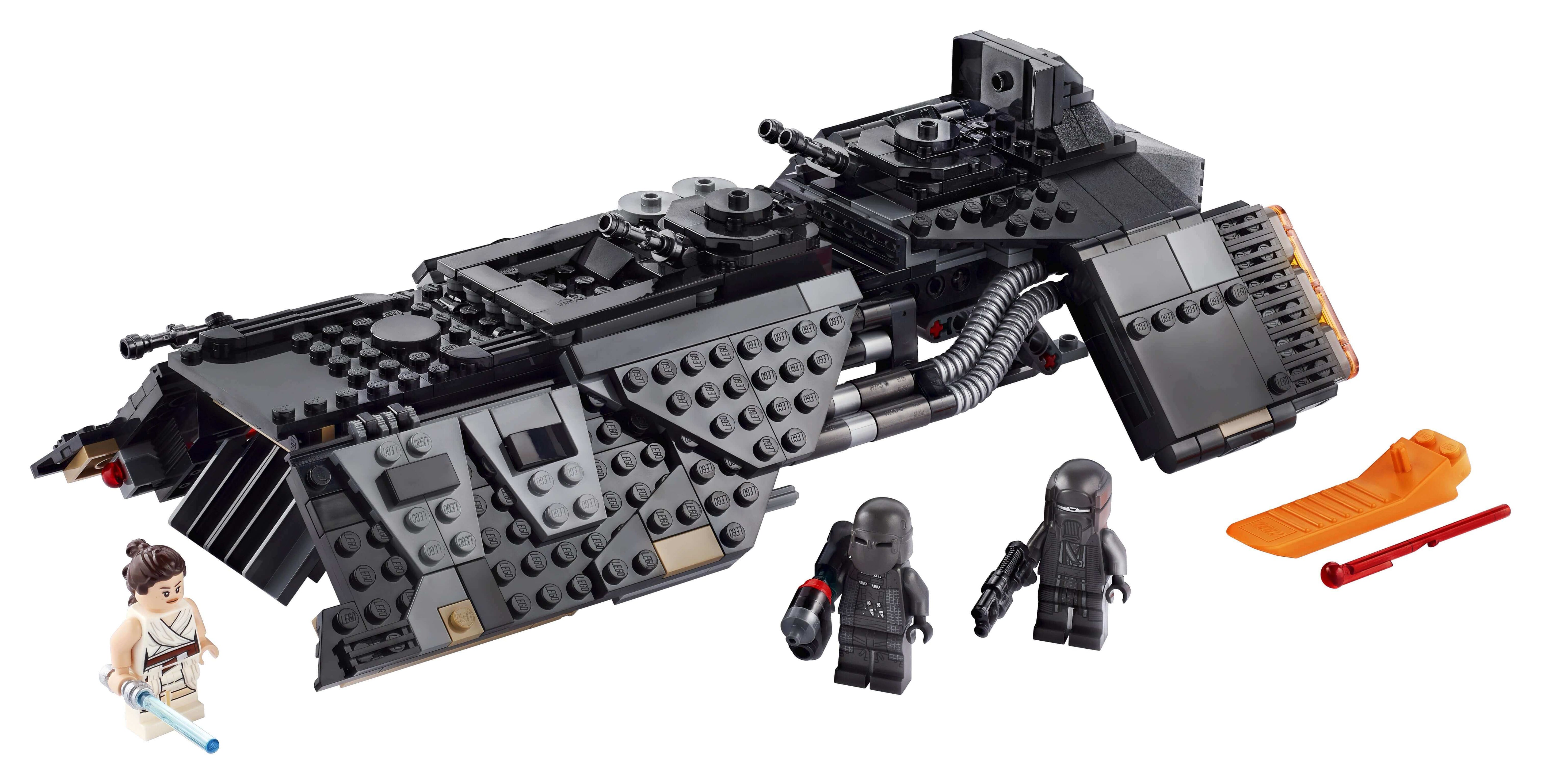 LEGO Star Wars Knights of Ren Transport Ship 75284 set with Rey and Knight minifigures for epic battles.