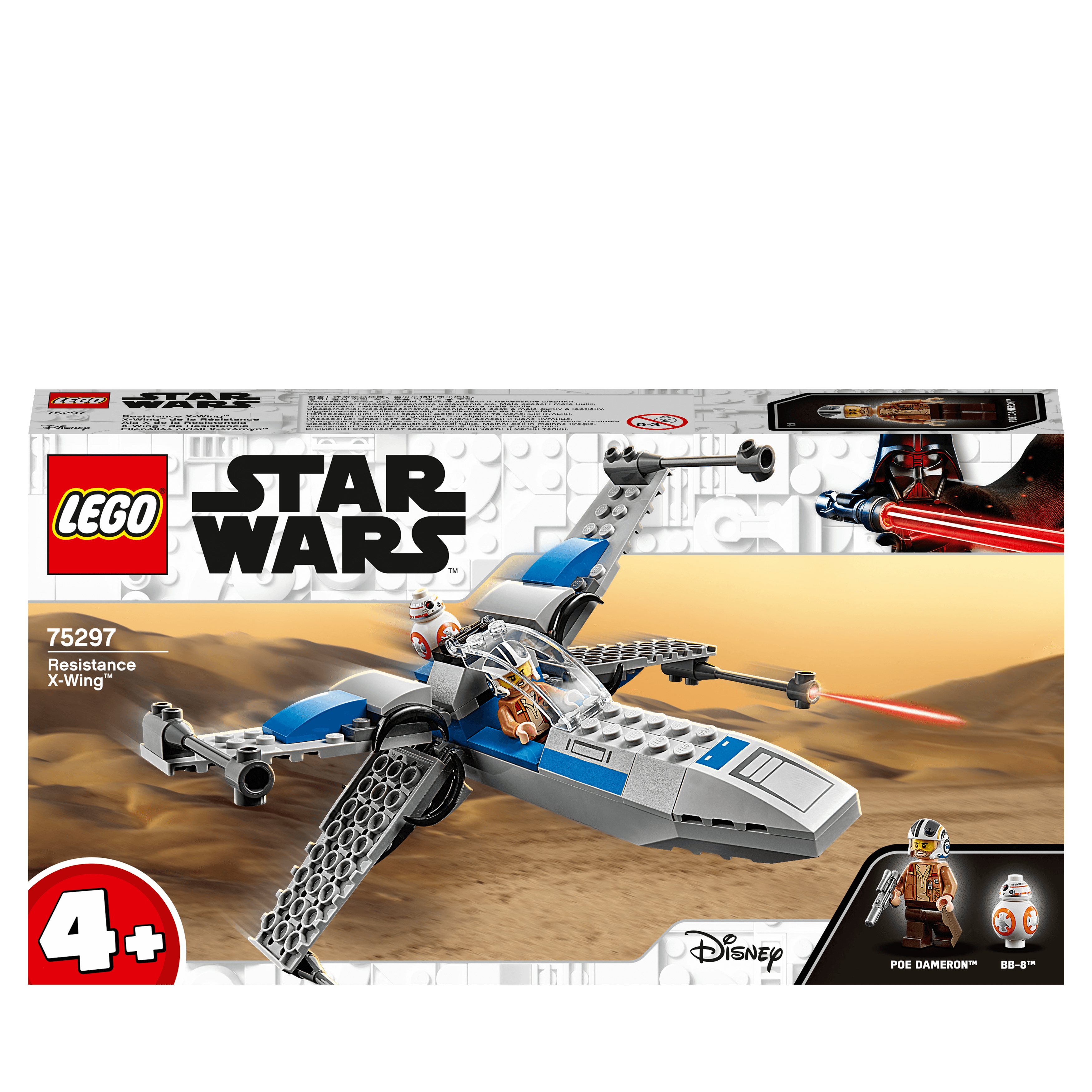 LEGO Star Wars Resistance X-Wing Building Set 75297 with Poe Dameron character for kids aged 4+