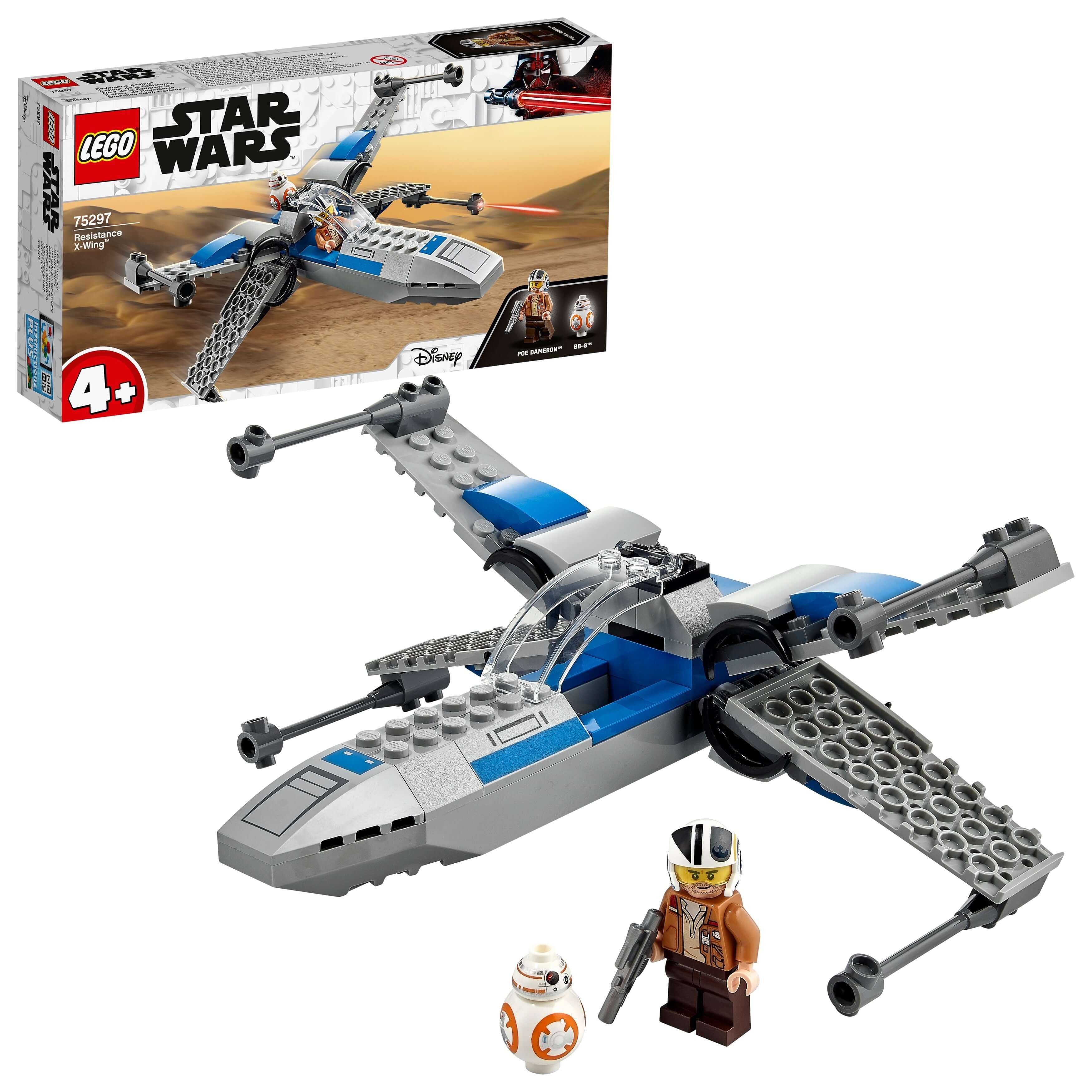 LEGO Star Wars Resistance X-Wing set 75297 with mini figures, ideal for young kids to explore Star Wars universe.