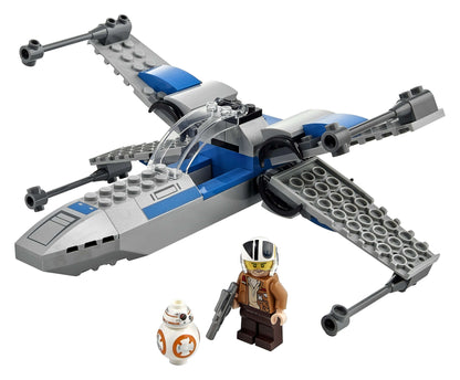 LEGO Star Wars Resistance X-Wing set 75297 with characters BB-8 and a pilot, ideal for kids and themed play.