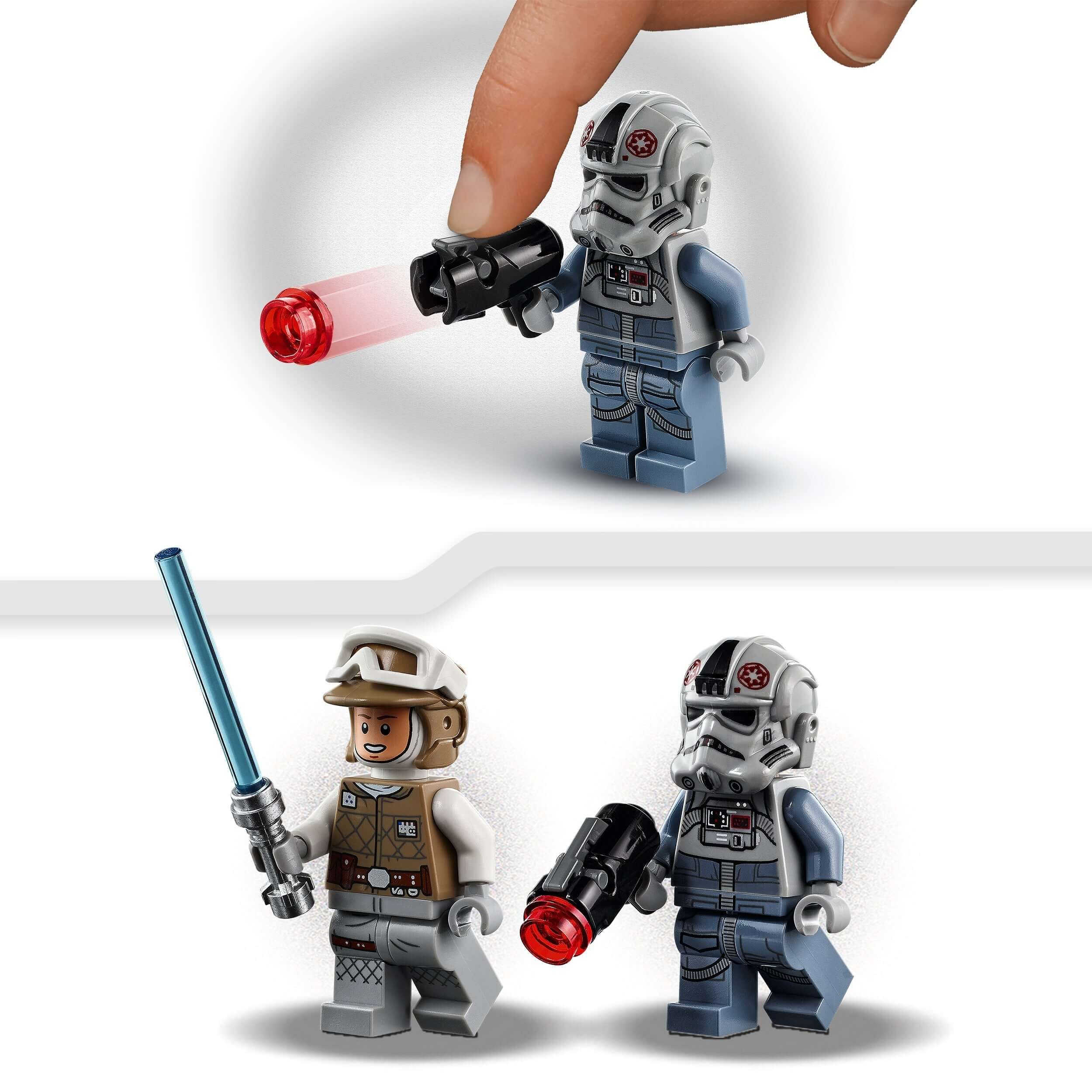 LEGO® Star Wars AT-AT vs. Tauntaun Microfighters minifigures, Luke Skywalker and AT-AT Driver in battle!