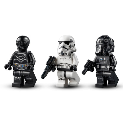 LEGO® Star Wars minifigures including a Stormtrooper and TIE Fighter pilots, perfect for play and display.