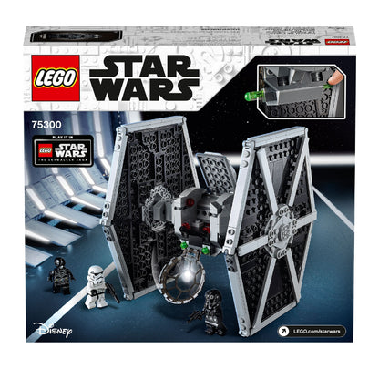 LEGO Star Wars Imperial TIE Fighter Toy 75300 with minifigures and NI-L8 Protocol Droid, perfect for fans of the trilogy.