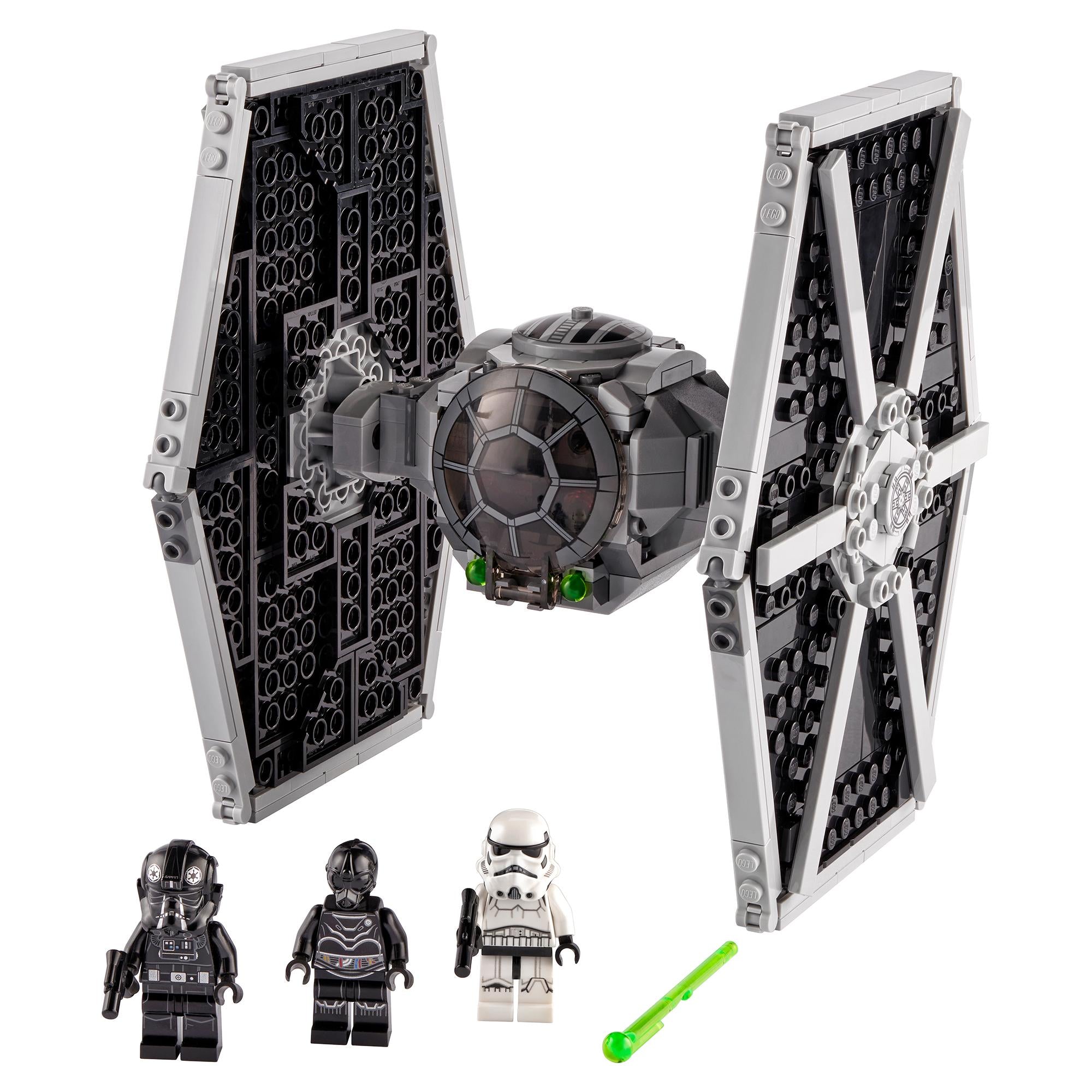 LEGO Star Wars Imperial TIE Fighter 75300 with 2 minifigures and a NI-L8 Protocol Droid, missile-shooting feature