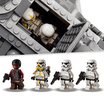 LEGO Star Wars Imperial Armoured Marauder Set 75311 featuring Greef Karga and Stormtrooper minifigures.