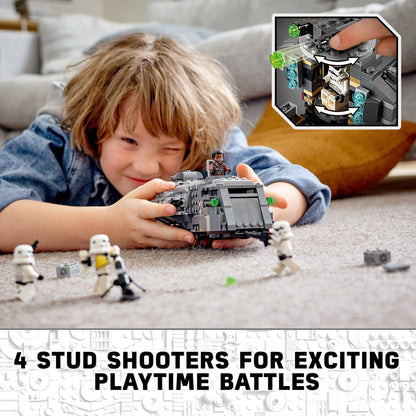 Child enjoying the LEGO Star Wars Imperial Armoured Marauder set with Stormtroopers for exciting playtime battles.